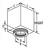 Reduced Clearance Square Ceiling Support Box - 2